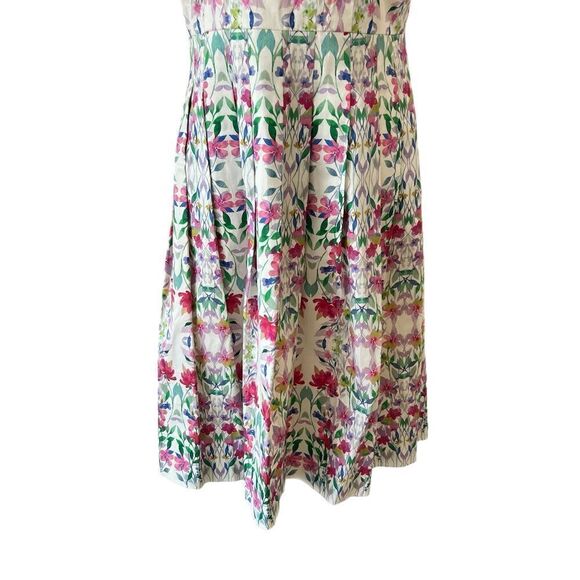 Talbots Floral Print Pink Purple Green Sleeveless Midi Dress 6 - Picture 3 of 8